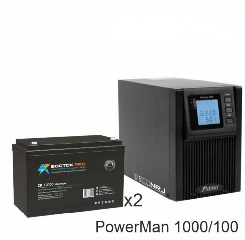 ИБП POWERMAN ONLINE 1000 Plus + ВОСТОК PRO СК-12100