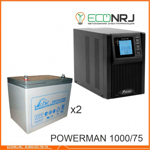 ИБП POWERMAN ONLINE 1000 Plus + LEOCH DJM1275 фото 2