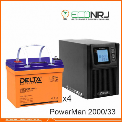 ИБП POWERMAN ONLINE 2000 Plus + Delta DTM 1233 L фото 3