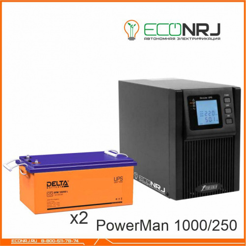 ИБП POWERMAN ONLINE 1000 Plus + Delta DTM 12250 L фото 2