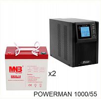 ИБП POWERMAN ONLINE 1000 Plus + MNB MМ55-12