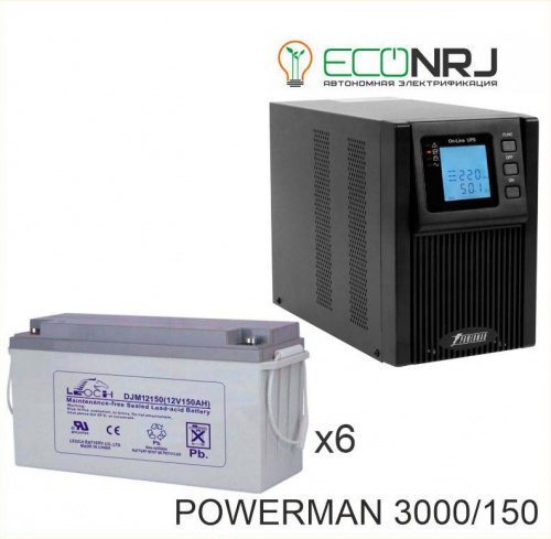 ИБП POWERMAN ONLINE 3000 Plus + LEOCH DJM12150 фото 2