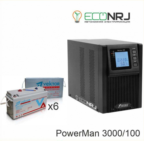 ИБП POWERMAN ONLINE 3000 Plus + Vektor VPbC 12-100 фото 2