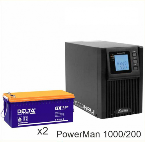 ИБП POWERMAN ONLINE 1000 Plus + Delta GX 12-200