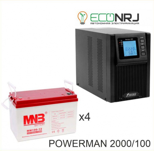 ИБП POWERMAN ONLINE 2000 Plus + MNB MМ100-12 фото 2