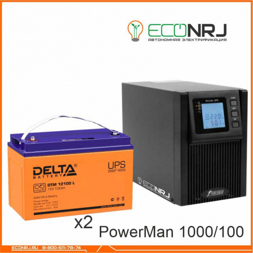 ИБП POWERMAN ONLINE 1000 Plus + Delta DTM 12100 L фото 2