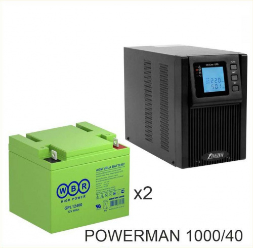 ИБП POWERMAN ONLINE 1000 Plus + WBR GPL12400