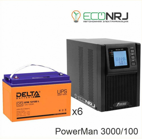 ИБП POWERMAN ONLINE 3000 Plus + Delta DTM 12100 L фото 2