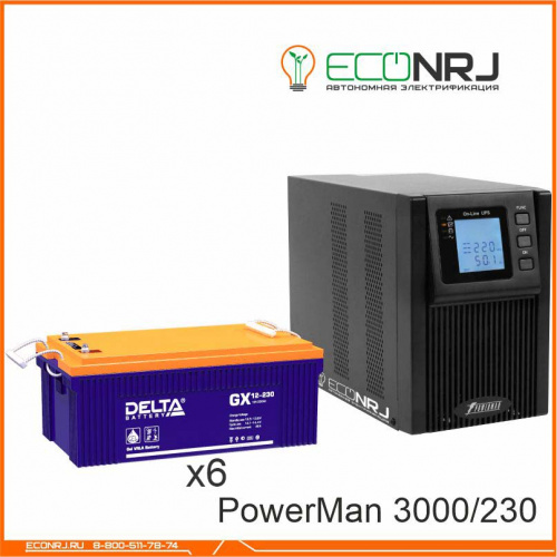 ИБП POWERMAN ONLINE 3000 Plus + Delta GX 12-230 фото 3