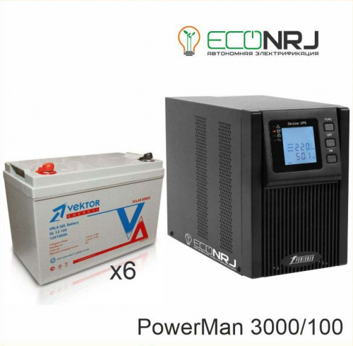 ИБП POWERMAN ONLINE 3000 Plus + Vektor GL 12-100 фото 2