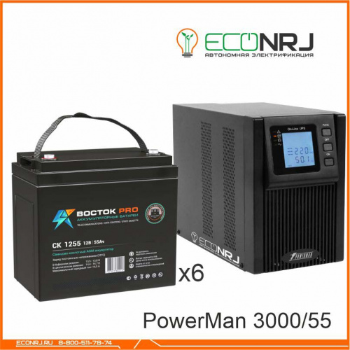 ИБП POWERMAN ONLINE 3000 Plus + ВОСТОК PRO СК-1255 фото 3