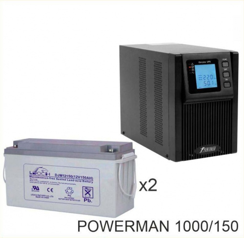 ИБП POWERMAN ONLINE 1000 Plus + LEOCH DJM12150