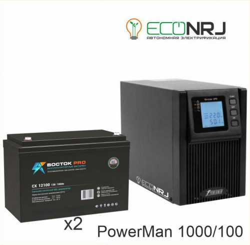 ИБП POWERMAN ONLINE 1000 Plus + ВОСТОК PRO СХ-12100 фото 2