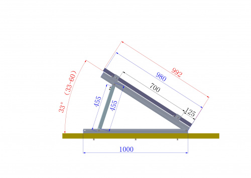 Треугольная опора для крепления СБ с переменным углом от 30 до 55 гр фото 6