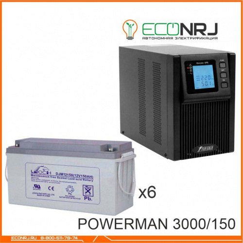 ИБП POWERMAN ONLINE 3000 Plus + LEOCH DJM12150 фото 3