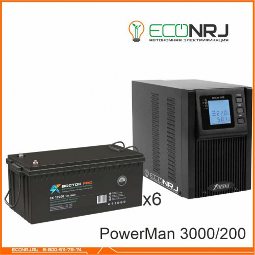 ИБП POWERMAN ONLINE 3000 Plus + ВОСТОК PRO СХ-12200 фото 3