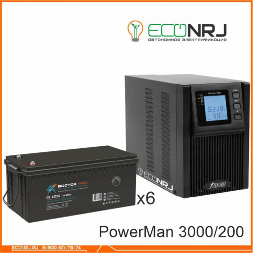 ИБП POWERMAN ONLINE 3000 Plus + ВОСТОК PRO СК-12200 фото 3