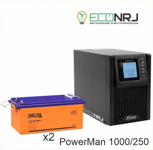 ИБП POWERMAN ONLINE 1000 Plus + Delta DTM 12250 L фото 3