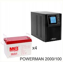 ИБП POWERMAN ONLINE 2000 Plus + MNB MМ100-12