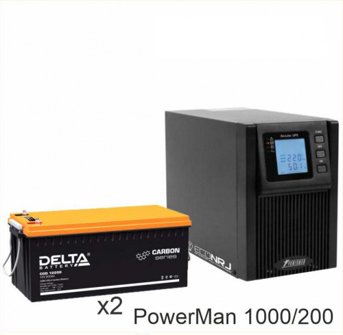 ИБП POWERMAN ONLINE 1000 Plus + Delta CGD 12200