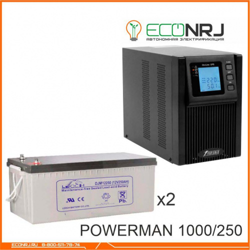 ИБП POWERMAN ONLINE 1000 Plus + LEOCH DJM12250 фото 2