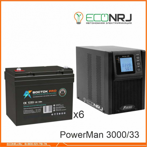 ИБП POWERMAN ONLINE 3000 Plus + ВОСТОК PRO СК-1233 фото 3