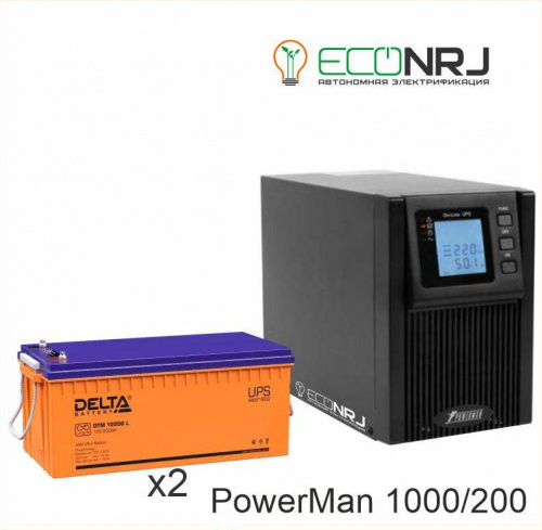 ИБП POWERMAN ONLINE 1000 Plus + Delta DTM 12200 L фото 3