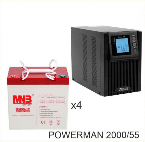 ИБП POWERMAN ONLINE 2000 Plus + MNB MМ55-12