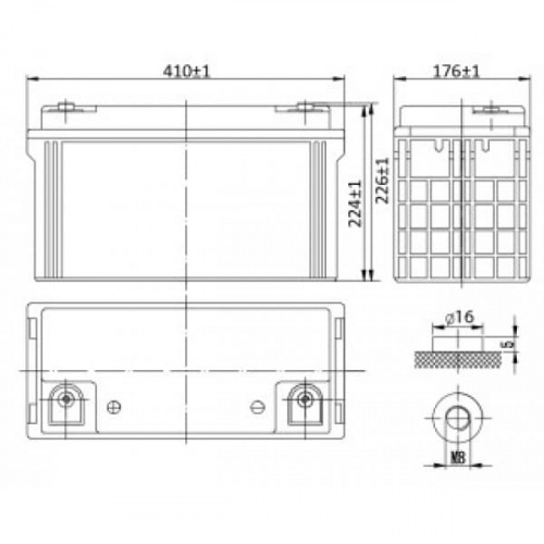 Аккумуляторная батарея Security Force SF 12120 фото 2