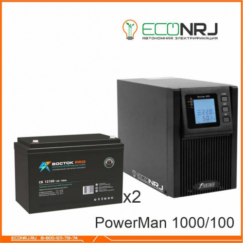 ИБП POWERMAN ONLINE 1000 Plus + ВОСТОК PRO СК-12100 фото 3