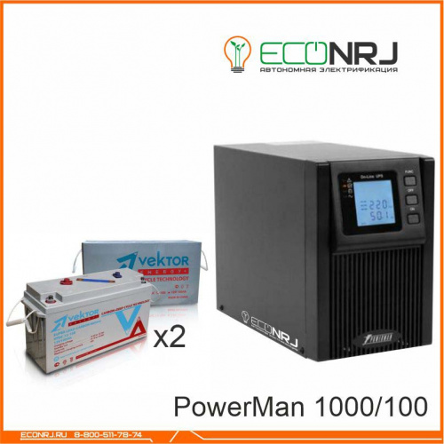 ИБП POWERMAN ONLINE 1000 Plus + Vektor VPbC 12-100 фото 2