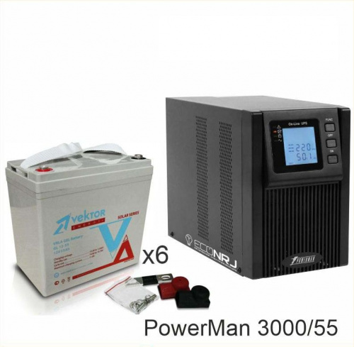 ИБП POWERMAN ONLINE 3000 Plus + Vektor GL 12-55