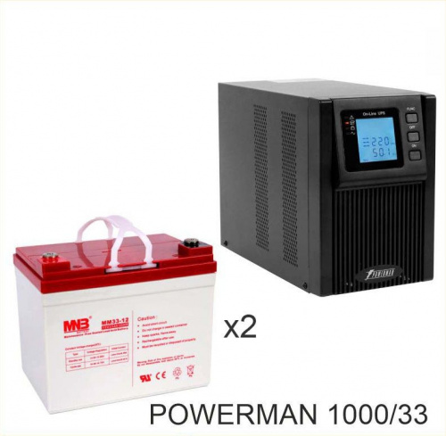 ИБП POWERMAN ONLINE 1000 Plus + MNB MМ33-12