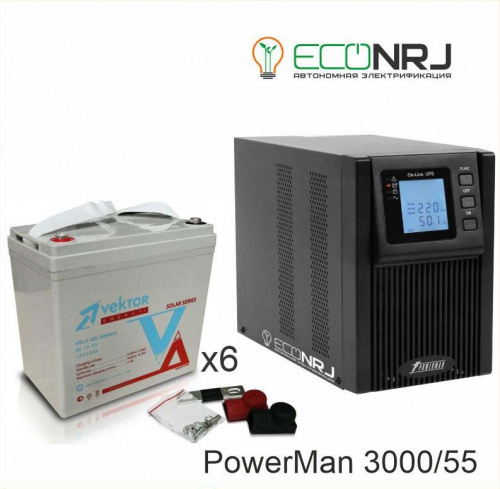 ИБП POWERMAN ONLINE 3000 Plus + Vektor GL 12-55 фото 2