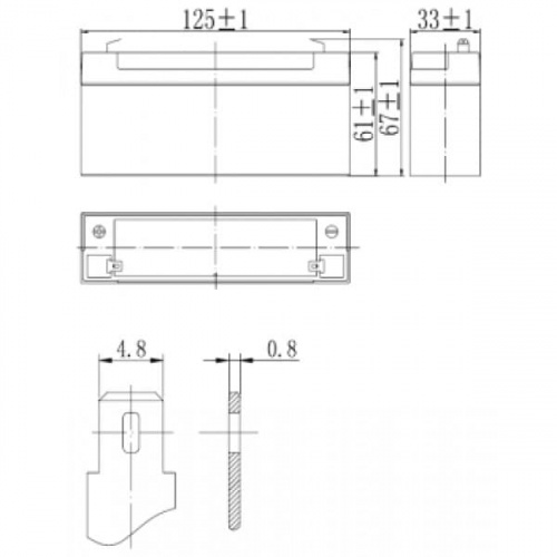 Аккумуляторная батарея Delta DT 6033(125) фото 2