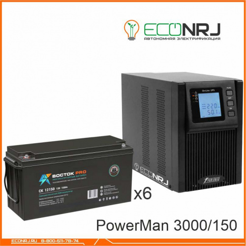 ИБП POWERMAN ONLINE 3000 Plus + ВОСТОК PRO СК-12150 фото 3