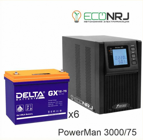 ИБП POWERMAN ONLINE 3000 Plus + Delta GX 12-75 фото 3